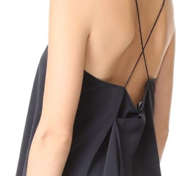 Theory Vanissa Summer Silk Wrap Top Criss Cross Back in Navy Blue Women’s Large - Picture 4 of 11
